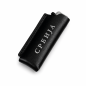 Preview: Leather lighter case Serbia black with emblem