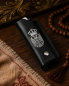 Preview: Leather lighter case Serbia black with emblem