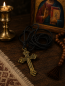 Preview: Orthodoxes Metallkreuz an schwarzer Kordel