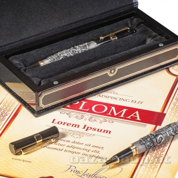 Preview: Komplet olovka i naliv pero u srebro-patini SRB