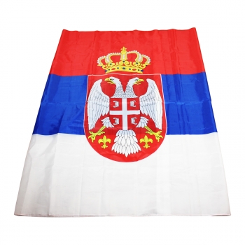 Velika zastava "TROBOJKA SA GRBOM SRBIJE" 250x150 cm