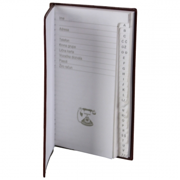 Preview: Telefonski imenik kožni "SRBIJA" braun