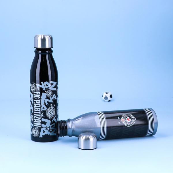 Preview: FK Partizan Aluminium Trinkflasche 600 ml mit Vereinswappen