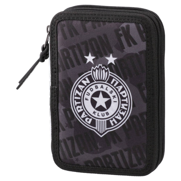 Gefülltes FK Partizan Shadow Strike Federmäppchen mit zwei Reißverschlüssen