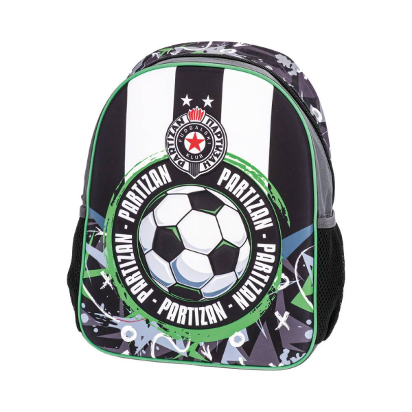 FK Partizan 3D Kindergarten Rucksack Modell 2 mit Fußball und Vereinswappen