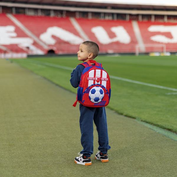 FK Crvena zvezda 3D preschool backpack with large football and club crest