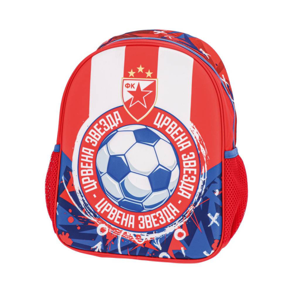 FK Crvena zvezda 3D Kindergarten-Rucksack Mod. 2 mit Vereinswappen und Fußball