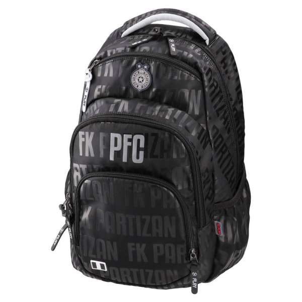 Schwarzer FK Partizan Shadow Strike ergonomischer Rucksack 40L mit Vereinswappen