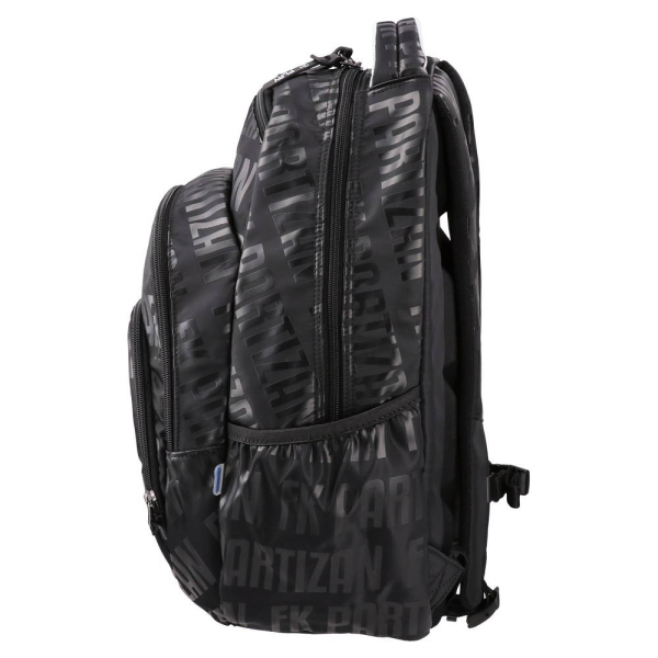 Preview: Schwarzer FK Partizan Shadow Strike ergonomischer Rucksack 40L mit Vereinswappen