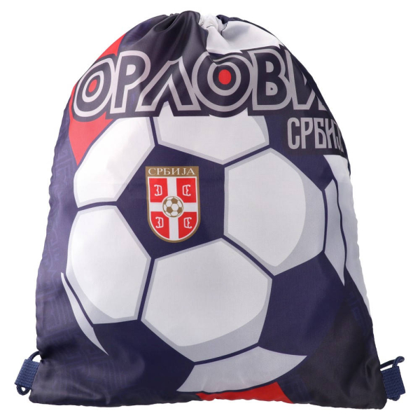 Serbien FSS Schuhbeutel Orlovi Srbije mit großem Fußballmotiv