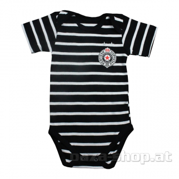 Baby bodi PFC kratak rukav crno/beli