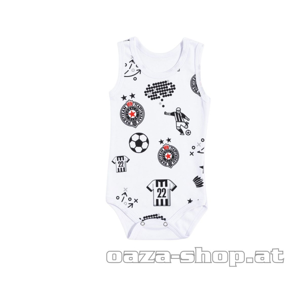 Bodi atlet "Partizan patern" crno beli