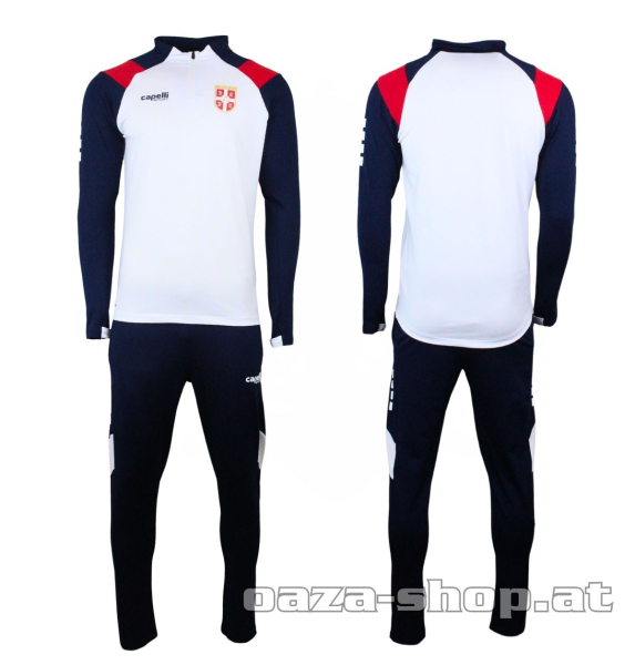 Preview: Capelli 1/4 Zip Trainingsanzug FSS 2025/26 Weiß Navy Serbien