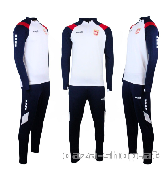 Capelli 1/4 Zip Trainingsanzug FSS 2025/26 Weiß Navy Serbien