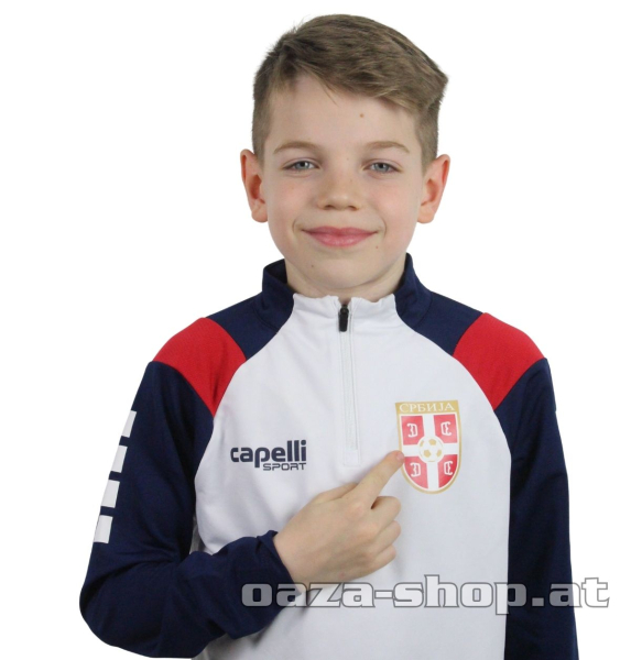 Preview: Kinder Capelli 1/4 Zip Trainingsanzug FSS 2025/26 Weiß Navy