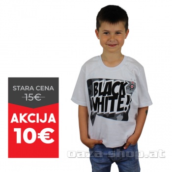 Dečija majica "BLACK & WHITE"  bela