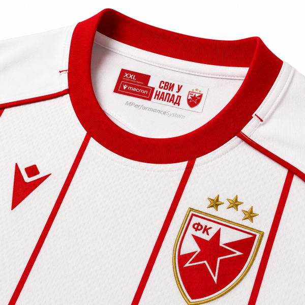 Preview: Kinder FK Crvena zvezda Ausweichtrikot 2026/27 weiß Macron