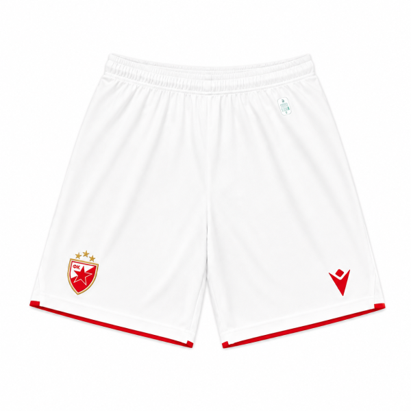 Kinder FK Crvena zvezda Ausweichshorts 2026/27 Macron weiß mit roten Details