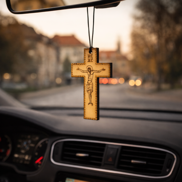 Preview: Drveni krst za auto Mod. 1