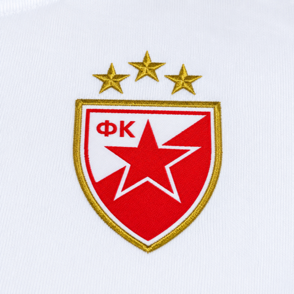 Preview: FK Crvena zvezda PRO Full-Zip Trainingsanzug 2026/27 Macron mit weißer Jacke und dunkelblauer Hose
