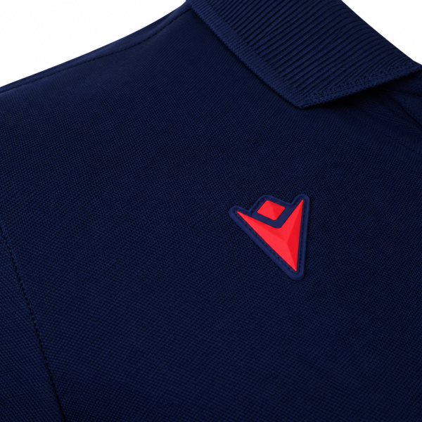 Preview: Dunkelblaues FK Crvena zvezda Poloshirt 2026/27 Macron mit roten Details und Vereinswappen