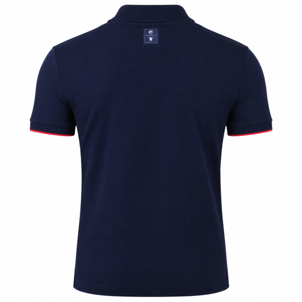 Preview: Dunkelblaues FK Crvena zvezda Poloshirt 2026/27 Macron mit roten Details und Vereinswappen