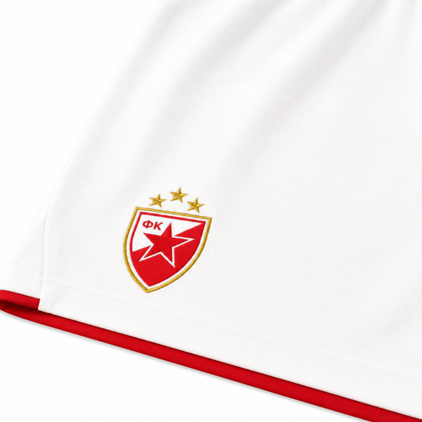 Preview: FK Crvena zvezda Ausweichshorts 2026/27 Macron weiß mit roten Details