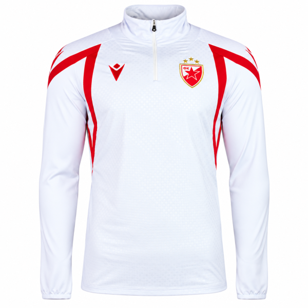 FK Crvena zvezda weißer 1/4 Zip Trainingspullover 2026/27 Macron