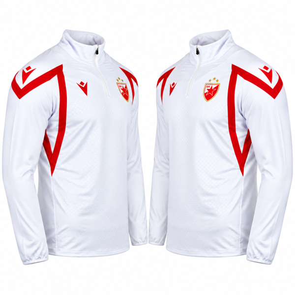 Preview: FK Crvena zvezda weißer 1/4 Zip Trainingspullover 2026/27 Macron