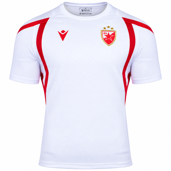 FK Crvena zvezda Trainingsshirt Weiß 2026/27 Macron mit Vereinswappen und roten Details