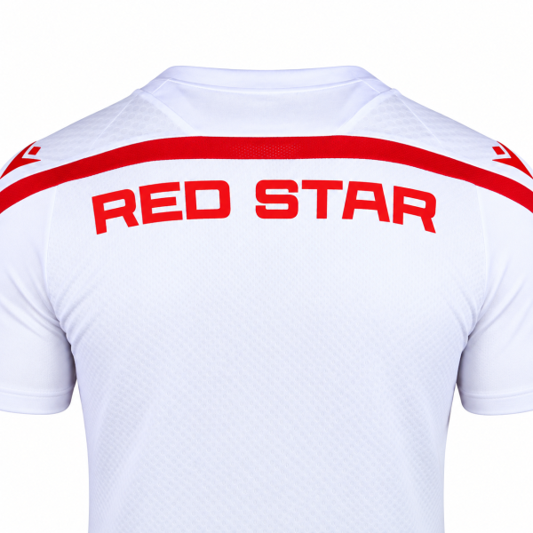 Preview: FK Crvena zvezda Trainingsshirt Weiß 2026/27 Macron mit Vereinswappen und roten Details