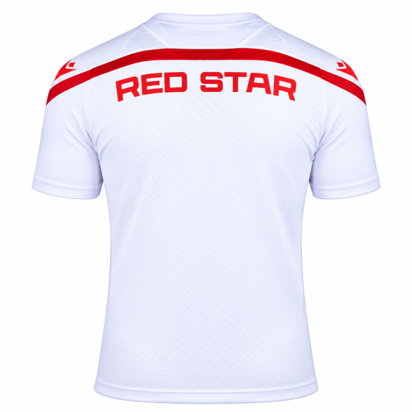 Preview: FK Crvena zvezda Trainingsshirt Weiß 2026/27 Macron mit Vereinswappen und roten Details
