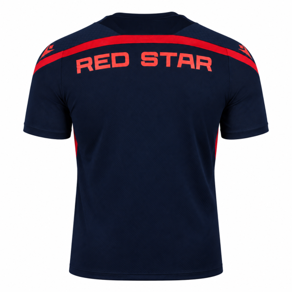 Preview: RED STAR Schriftzug und rote Schulterlinie auf FK Crvena zvezda Trainingsshirt
