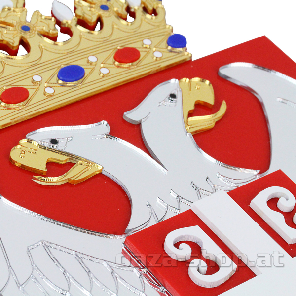Preview: Grb Srbije od pleksiglasa 3D veći