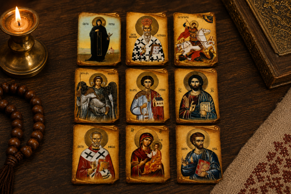 Preview: Orthodoxer Magnet mit Heiligenikonen
