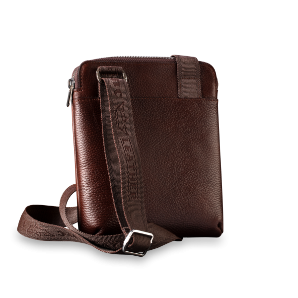 Preview: Herren Leder Umhängetasche Serbien dunkelblau mit Wappen