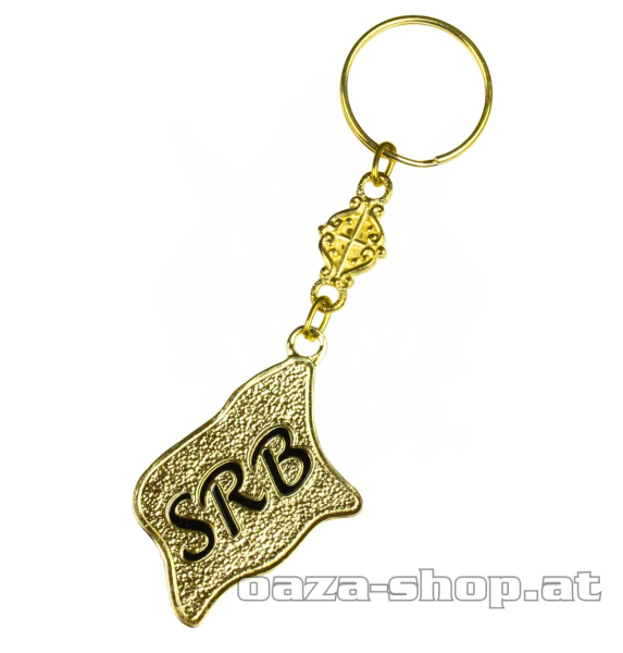 Privezak Srbija "SRB" zlatno/crni