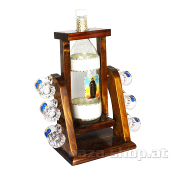 Drveni stalak klackalica sa časicama i flašom po izboru
