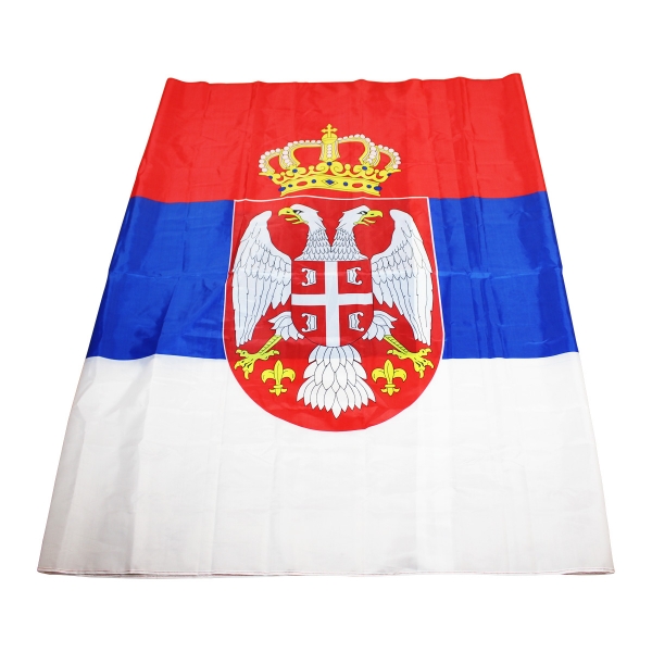 Velika zastava "TROBOJKA SA GRBOM SRBIJE" 250x150 cm
