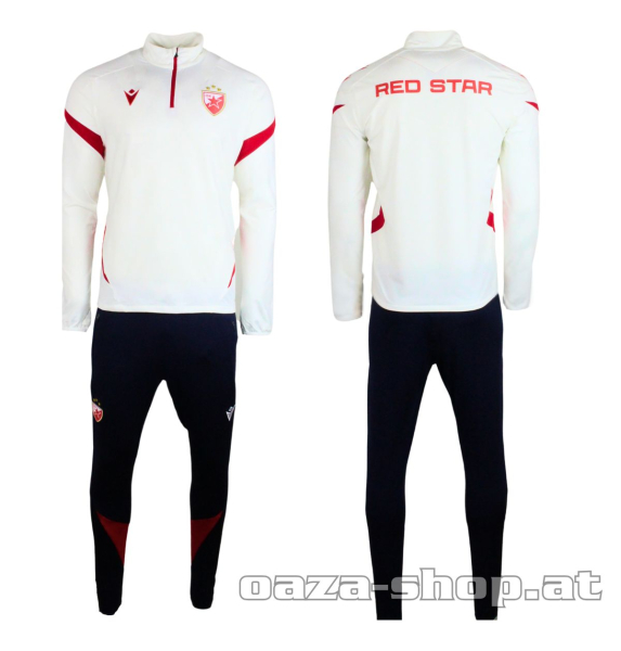 Macron komplet 1/4 zip trening trenerka CZ 2025/26 offwhite