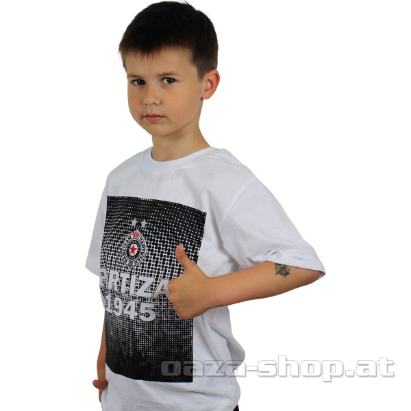 Dečija majica "PARTIZAN 1945" bela sa crnim printom