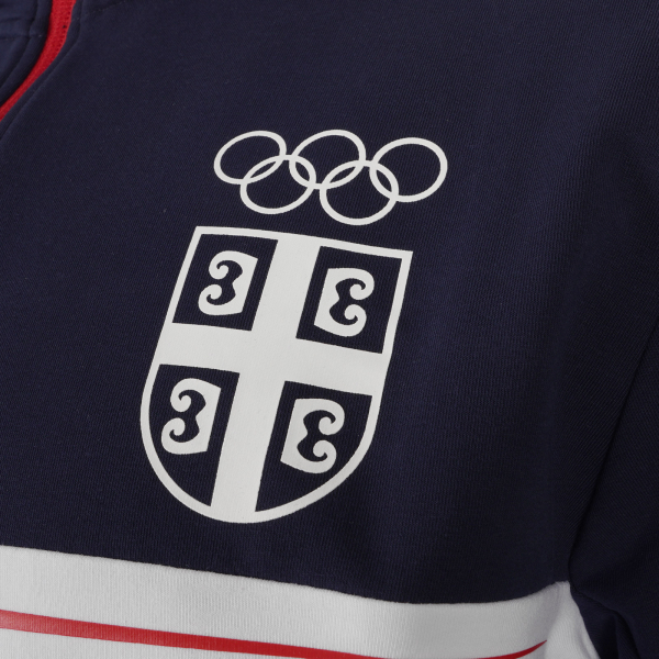 Ženska trenerka 1/4 zip PEAK SRB OKS teget/bela