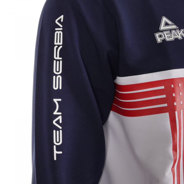 Ženska trenerka 1/4 zip PEAK SRB OKS teget/bela