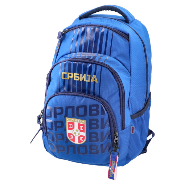 Blue Serbia FSS Ergo Backpack with Serbian crest and Orlovi design
