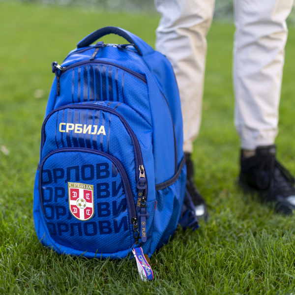 Blue Serbia FSS Ergo Backpack with Serbian crest and Orlovi design