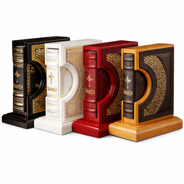 Bibel in Leder mit Ständer kyrillisch Altes und Neues Testament