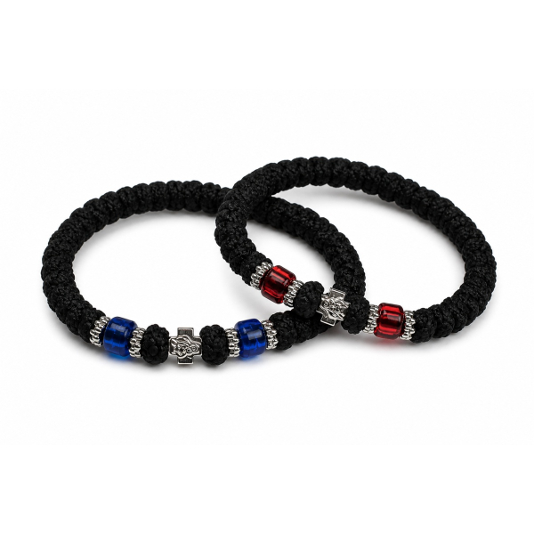 Orthodoxes Armband mit farbigen Perlen und Kreuz