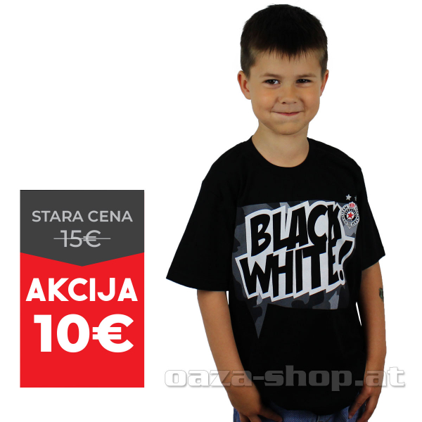 Dečija majica "BLACK & WHITE"  crna