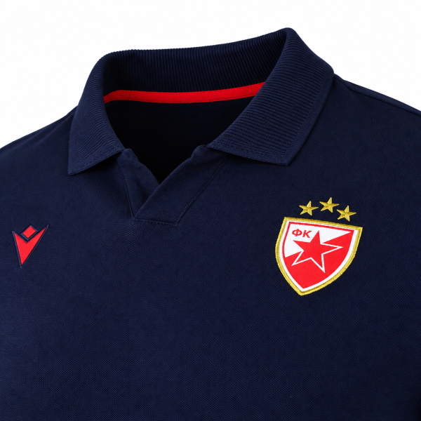 FK Crvena zvezda navy polo shirt 2026/27 Macron with red details and club crest