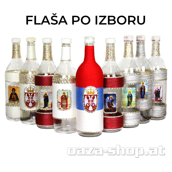 Drveni stalak sa flašom i 6 časicama model C